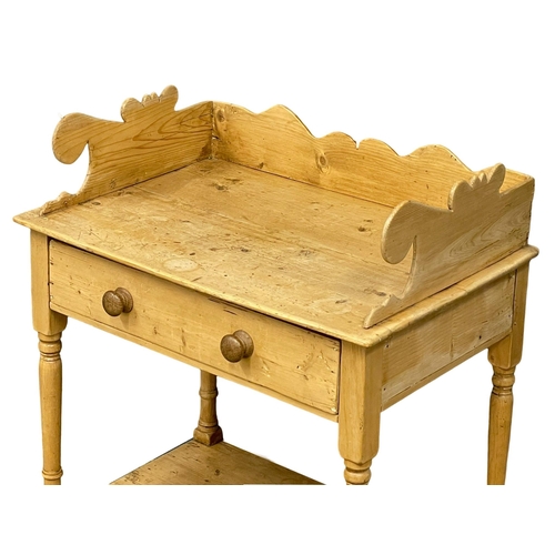 859 - A Victorian pine washstand with drawer. 75x50x95cm