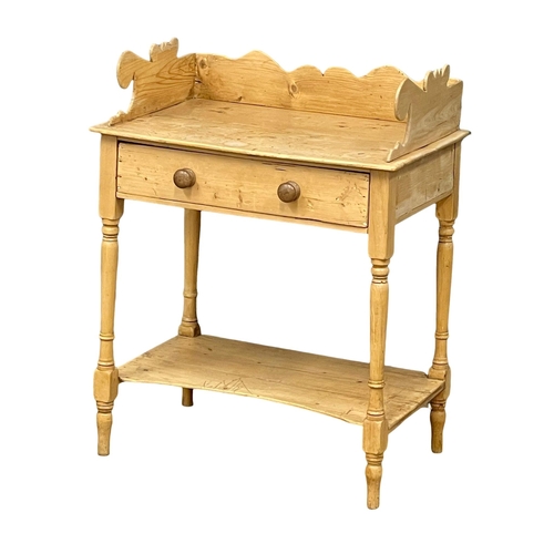 859 - A Victorian pine washstand with drawer. 75x50x95cm