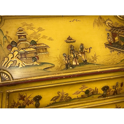 865 - An early 20th century Chinese Chinoiserie style writing bureau. 82x49x104cm