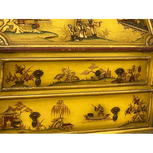 865 - An early 20th century Chinese Chinoiserie style writing bureau. 82x49x104cm