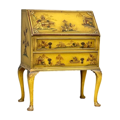 865 - An early 20th century Chinese Chinoiserie style writing bureau. 82x49x104cm