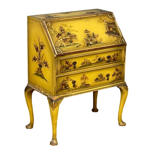 865 - An early 20th century Chinese Chinoiserie style writing bureau. 82x49x104cm