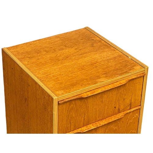 875 - A Danish Mid Century teak chest of drawers by Steens. 40x41x88cm