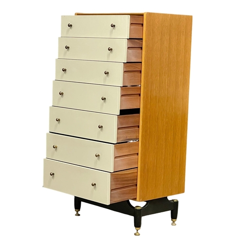 876 - A G-Plan Librenza Mid Century tallboy chest of drawers. 60.5x41x128cm