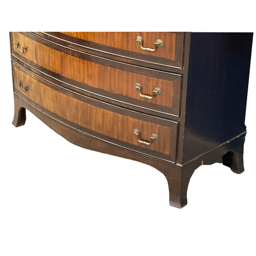 895 - A very large late 19th century George III style inlaid mahogany chest on chest. Circa 1890. 125x51.5... 