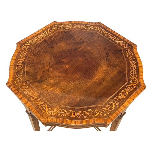 903 - A good quality Edwardian inlaid mahogany occasional table. 75.5x75.5x72cm.