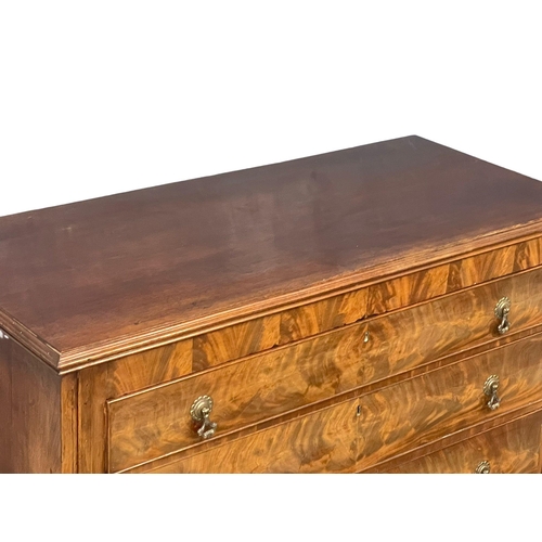 908 - A large late Victorian flamed mahogany chest of drawers. Circa 1890-1900. 125x54x126cm