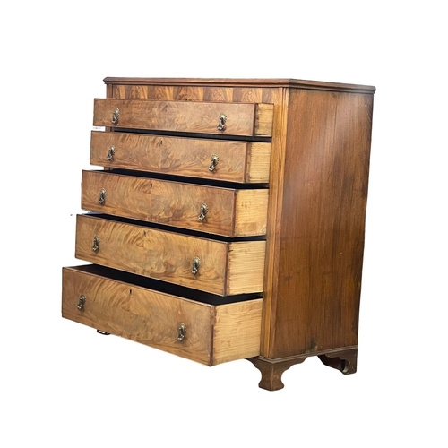 908 - A large late Victorian flamed mahogany chest of drawers. Circa 1890-1900. 125x54x126cm