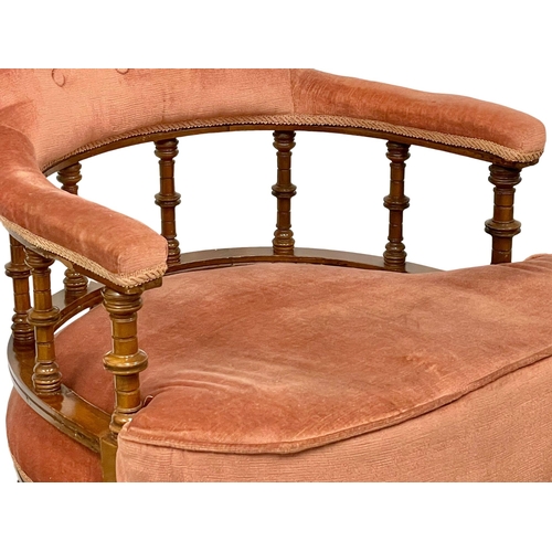 923 - A late Victorian Walnut ladies parlour chair. Circa 1890-1900