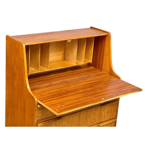 924 - A 1960’s Mid Century teak writing bureau. 80.5x42x108cm.