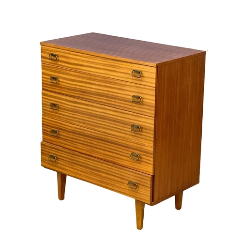 951 - An Avalon Mid Century teak chest of drawers. 82x44x94cm