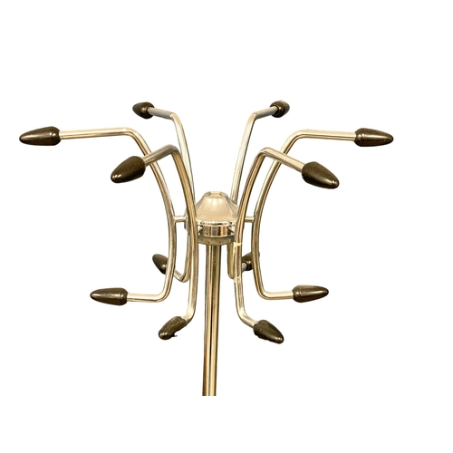 966 - A Mid Century chrome and steel hat and coat stand by Hago. 160cm