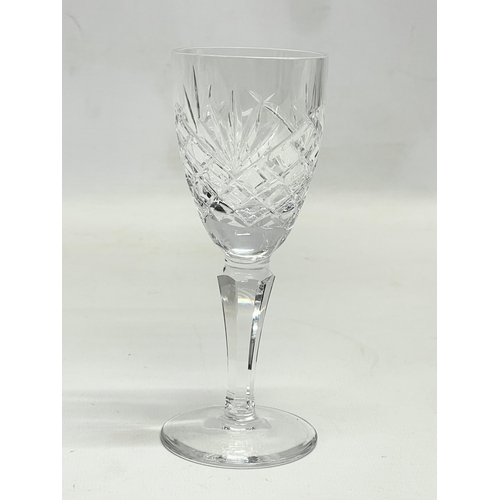 738 - 2 sets of 5 crystal drinking glasses. 5 Galway crystal sherry glasses and 5 crystal wine glasses.