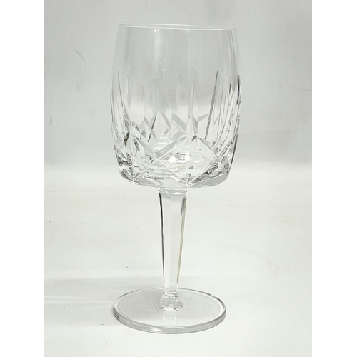 738 - 2 sets of 5 crystal drinking glasses. 5 Galway crystal sherry glasses and 5 crystal wine glasses.