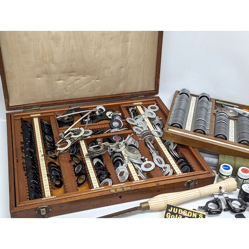 760 - A quantity of vintage optometry equipment.