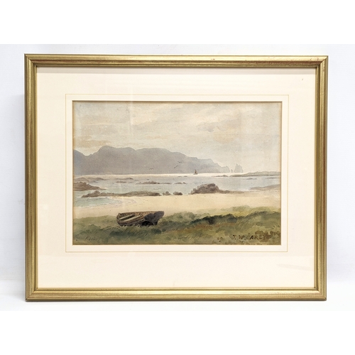 460 - A watercolour painting by Joseph W. Carey. 50.5x41cm with frame, 35x24.5cm without frame