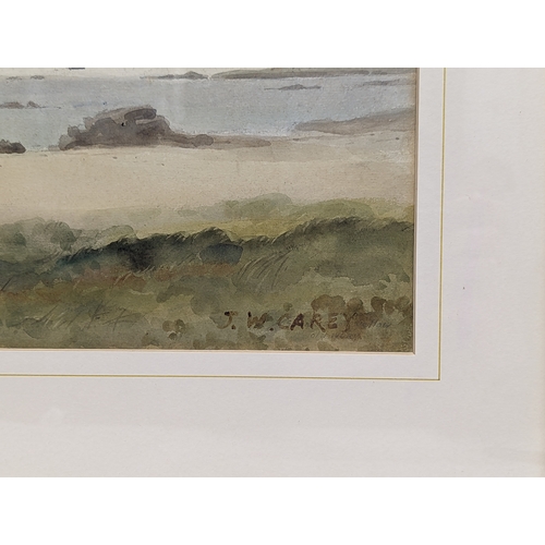 460 - A watercolour painting by Joseph W. Carey. 50.5x41cm with frame, 35x24.5cm without frame