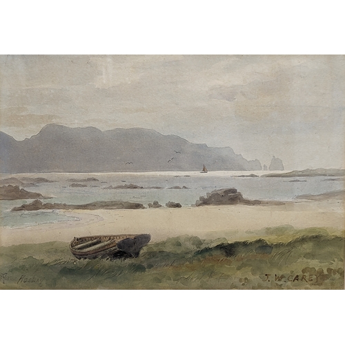 460 - A watercolour painting by Joseph W. Carey. 50.5x41cm with frame, 35x24.5cm without frame