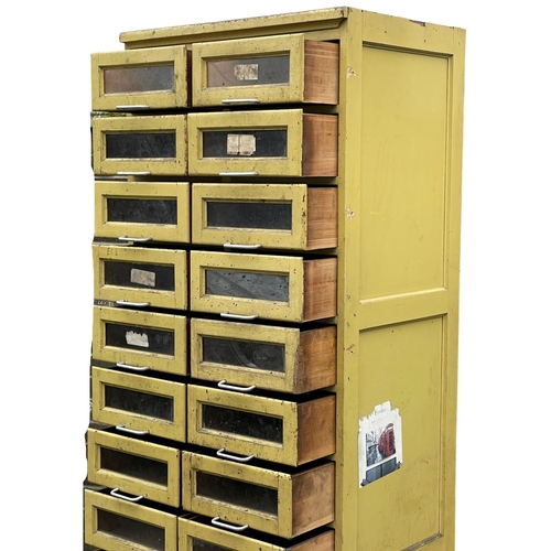 1072 - A large early 20th century Haberdashery multi drawer cabinet with original paint. 1930’s. 75x54x210.... 