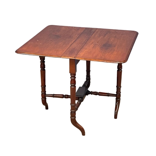 1080 - A large good quality Edwardian mahogany Sutherland table. Open 90x89x71cm