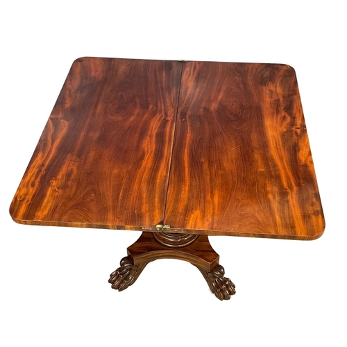 1091 - A William IV mahogany turnover tea table. Circa 1830. 91.5x45.5x75cm