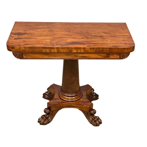 1091 - A William IV mahogany turnover tea table. Circa 1830. 91.5x45.5x75cm