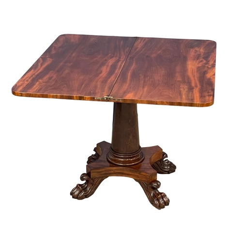 1091 - A William IV mahogany turnover tea table. Circa 1830. 91.5x45.5x75cm