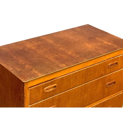 1025 - A Swedish 1960's Mid Century teak chest of drawers.  79x42x103cm