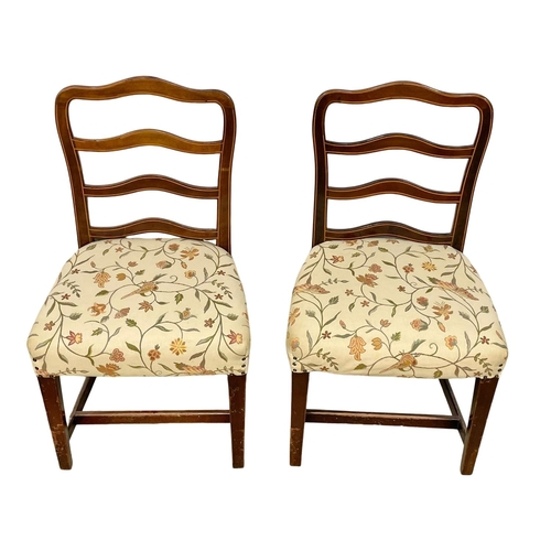 1044 - A pair of Irish George III Sheraton inalid mahogany side chairs, circa 1800