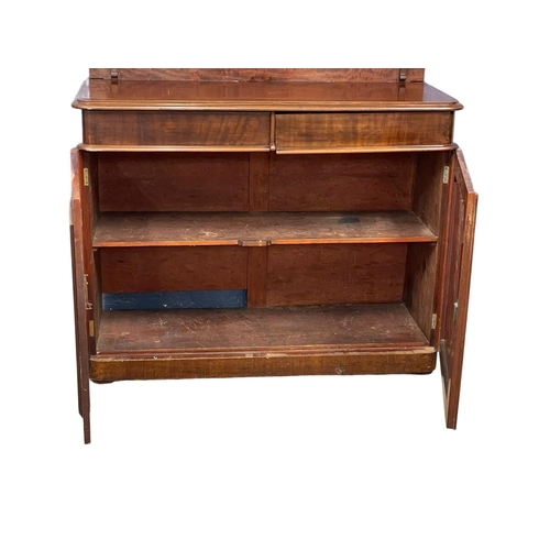 1101 - A Victorian mahogany chiffonier with 2 drawers. 129x50x172cm