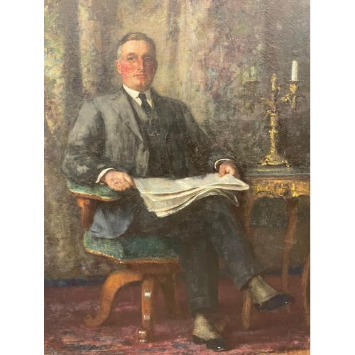 50A - A large oil painting by renowned artist Henrietta Rae (1859-1928) of Sir John Johnston, a Unionist p... 