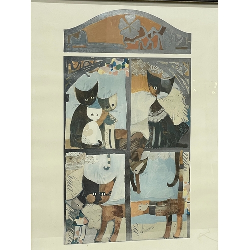 781F - A Rosina Wachtmeister textured print. 49x65cm