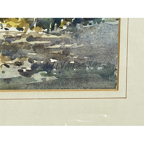 781J - A signed watercolour. Painting 37x26cm. Frame 56x46cm