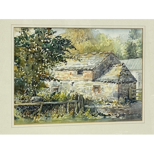 781J - A signed watercolour. Painting 37x26cm. Frame 56x46cm