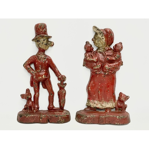 A pair of Victorian ‘Punch & Judy’ cast iron door stops. 29cm