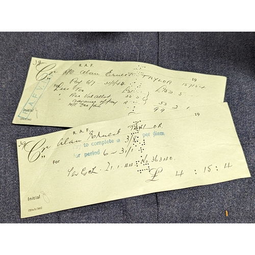 540V - A World War II Royal Air Force (R.A.F.) uniform, with receipts