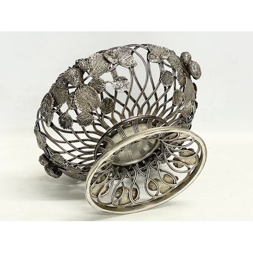 17 - A good quality late 19th century pierced silver plated bowl. 27x12cm