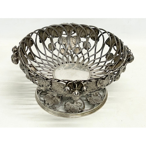 17 - A good quality late 19th century pierced silver plated bowl. 27x12cm