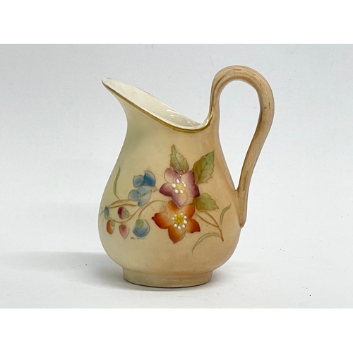 40 - An early 20th century Royal Worcester ‘Blush Ivory’ miniature porcelain jug and bowl. Circa 1907. Bo... 