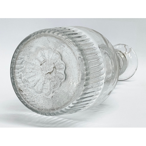 22 - An Irish Regency period small etched crystal decanter and stopper. Circa 1800-1810. 22cm