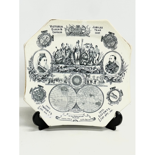 51 - 3 19th century Victorian Jubilee Commemorative cabinet plates. A pair of 1887 Victoria Queen & Empre... 