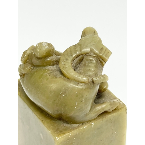 53 - A 19th century Chinese jade figure. 5x4x8cm