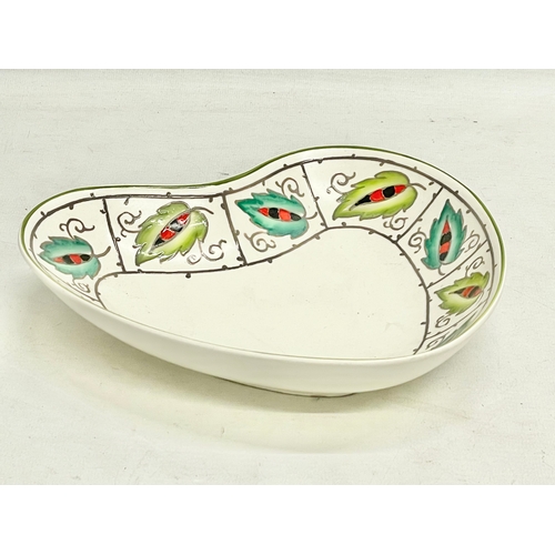 81 - A Charlotte Rhead pottery heart shaped bowl. Designed for Crown Ducal. 21x19x4.5cm