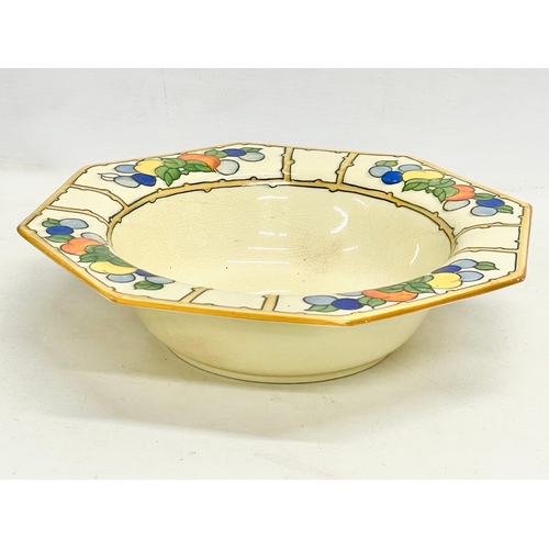 82 - 3 Charlotte Rhead pottery bowls. Designed for Burleigh Ware. 25x6.5cm