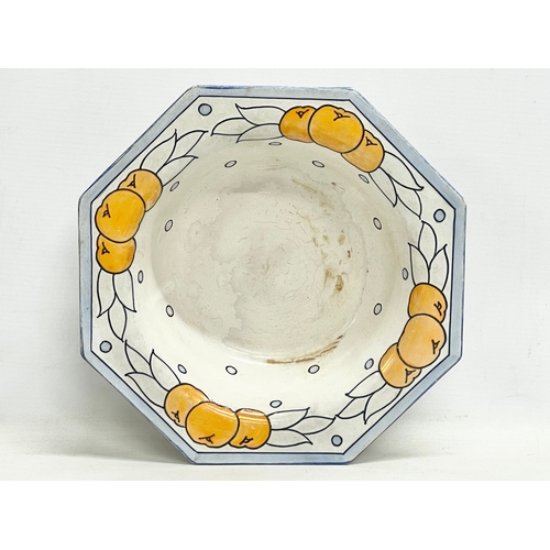 82 - 3 Charlotte Rhead pottery bowls. Designed for Burleigh Ware. 25x6.5cm