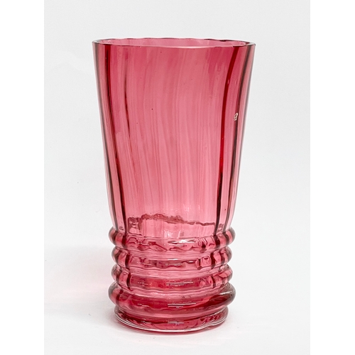 58 - A collection of Victorian Cranberry and Ruby Glass. Largest Ruby Glass jug measures 18x18cm. A pair ... 