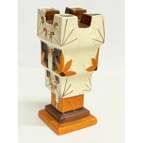 85 - A 1930’s Art Deco ‘Castle’ vase by Myott Son & Co. 8942. 22cm