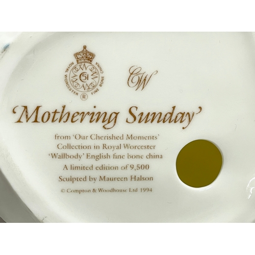 110 - A Limited Edition Royal Worcester ‘Mothering Sunday’ figurine. 15x22cm.