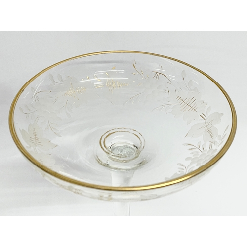 55 - A mid 19th century gilt crystal comport. 12.5x14.5cm