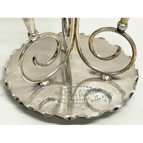 90 - An Edward Poland LTD, Belfast Edwardian silver plated epergne. 45cm